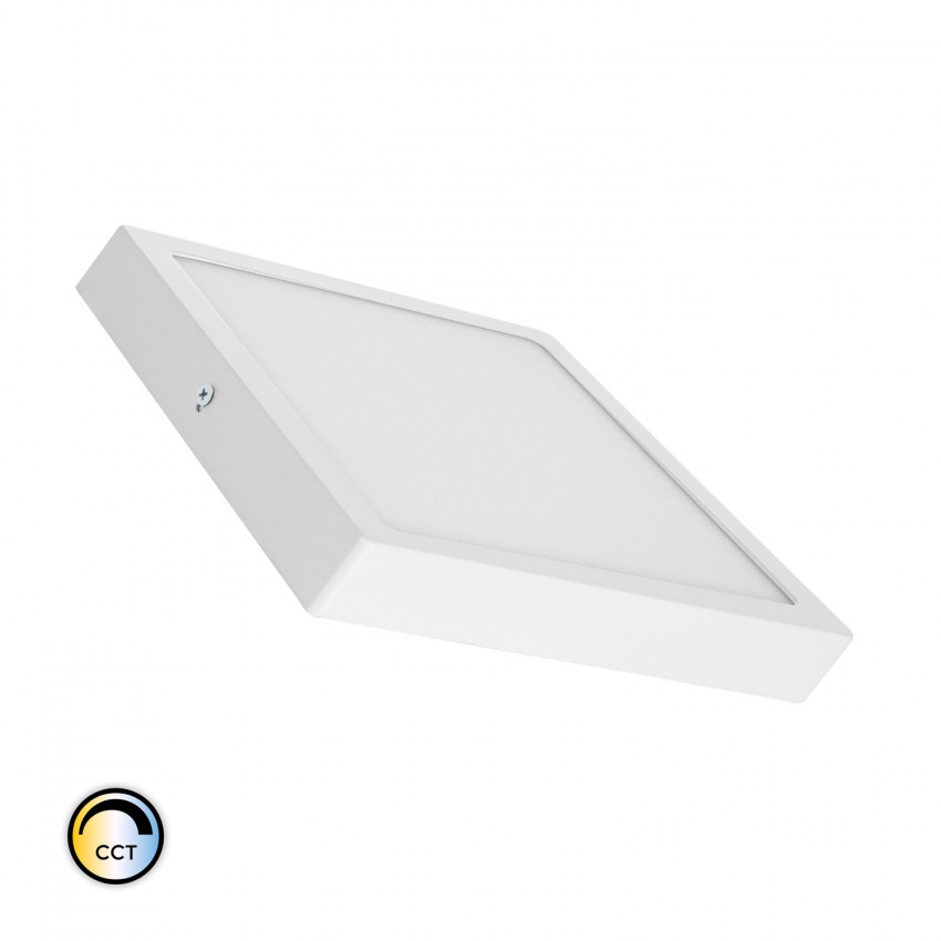 Plafonnier LED Carré 18W Extra-Plat CCT Sélectionnable 205x205 mm 