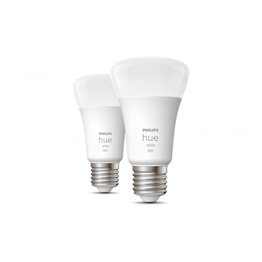 Pack 2 Ampoules LED Intelligentes E27 9W 800 lm PHILIPS Hue White