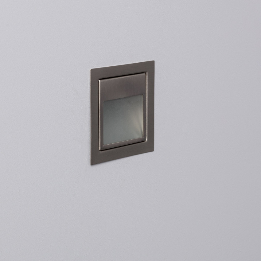 Balise Murale LED Encastrable 1.5W Larry Finition Acier 