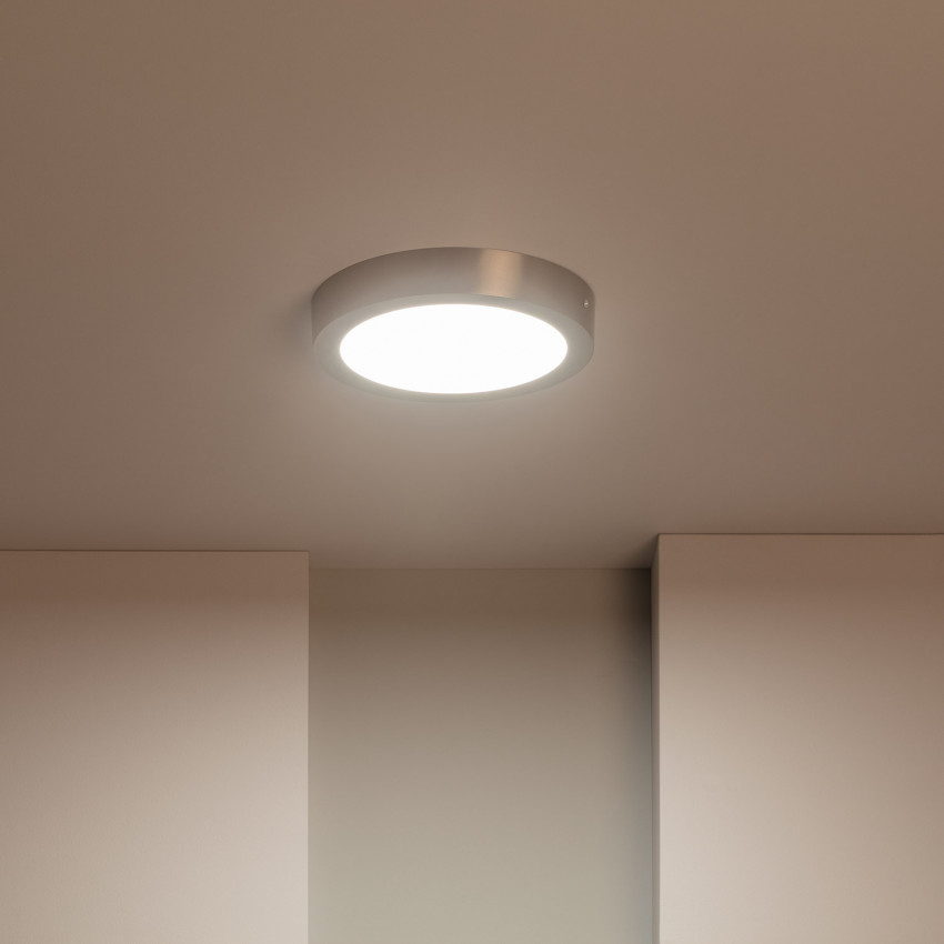 Plafonnier LED Rond 18W Cadre Argentée