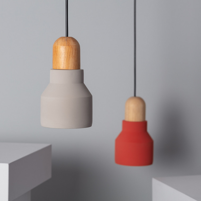Suspension Ciment et Bois Luster