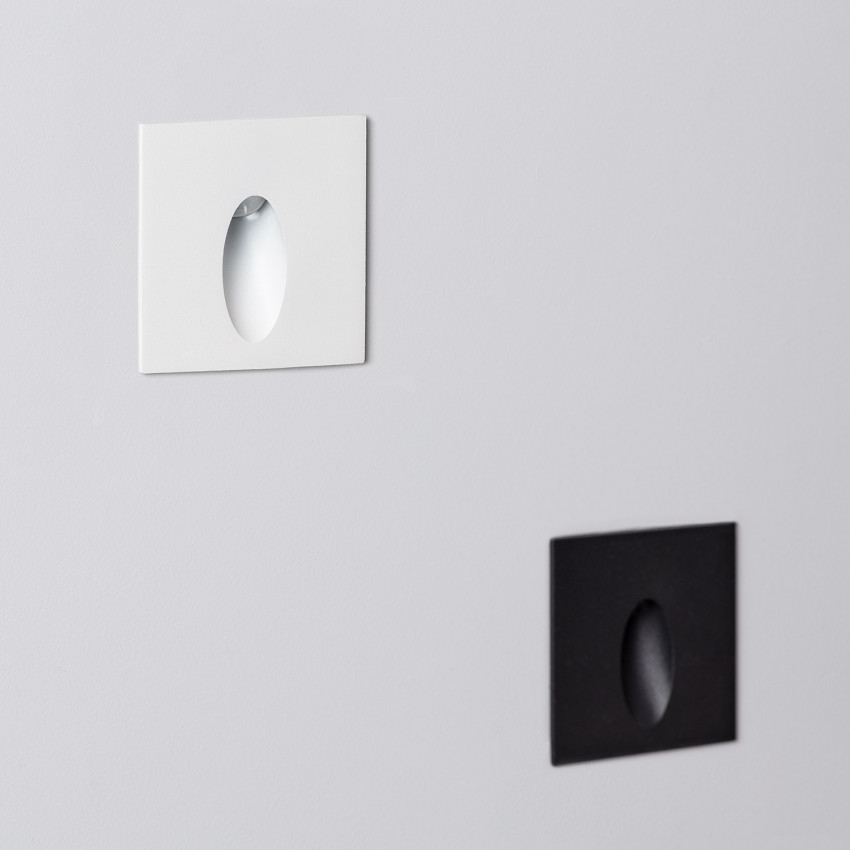 Aplique LED 3W Cuadrado de Aluminio Oval Wabi Blanco