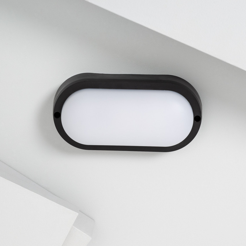 Plafonnier LED Extérieur Ovale 15W Hublot Black IP65 85x173 mm 