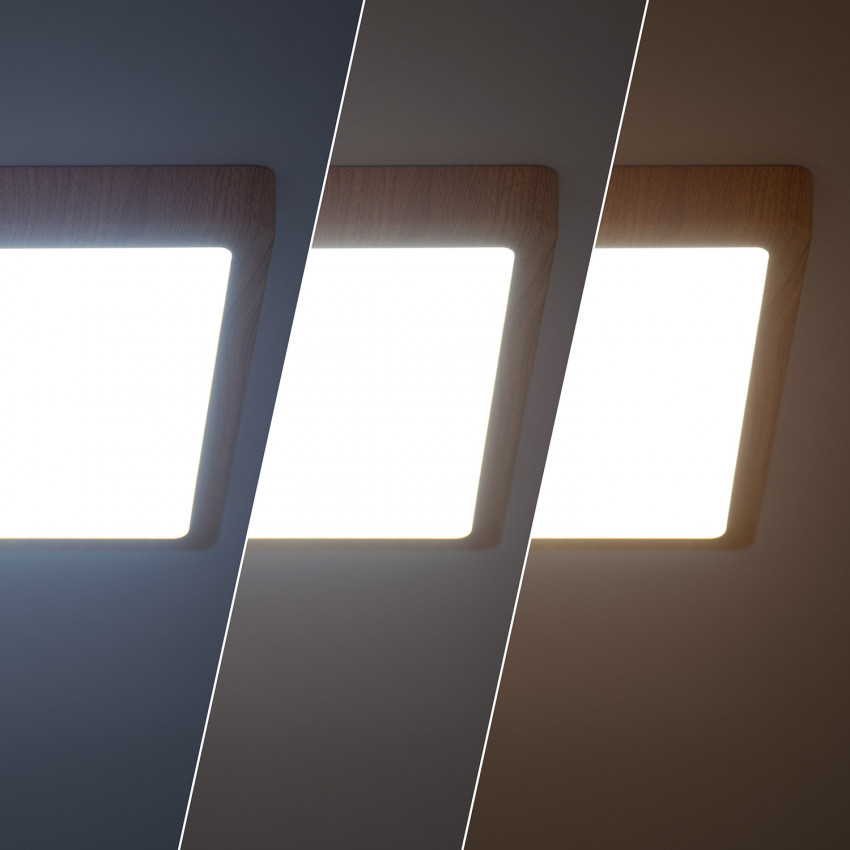 Plafón de Techo LED 24W Cuadrado Slim CCT 280x280 mm Factory