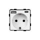 Enchufe con USB Schuko Tipo F con Marco PC Modern