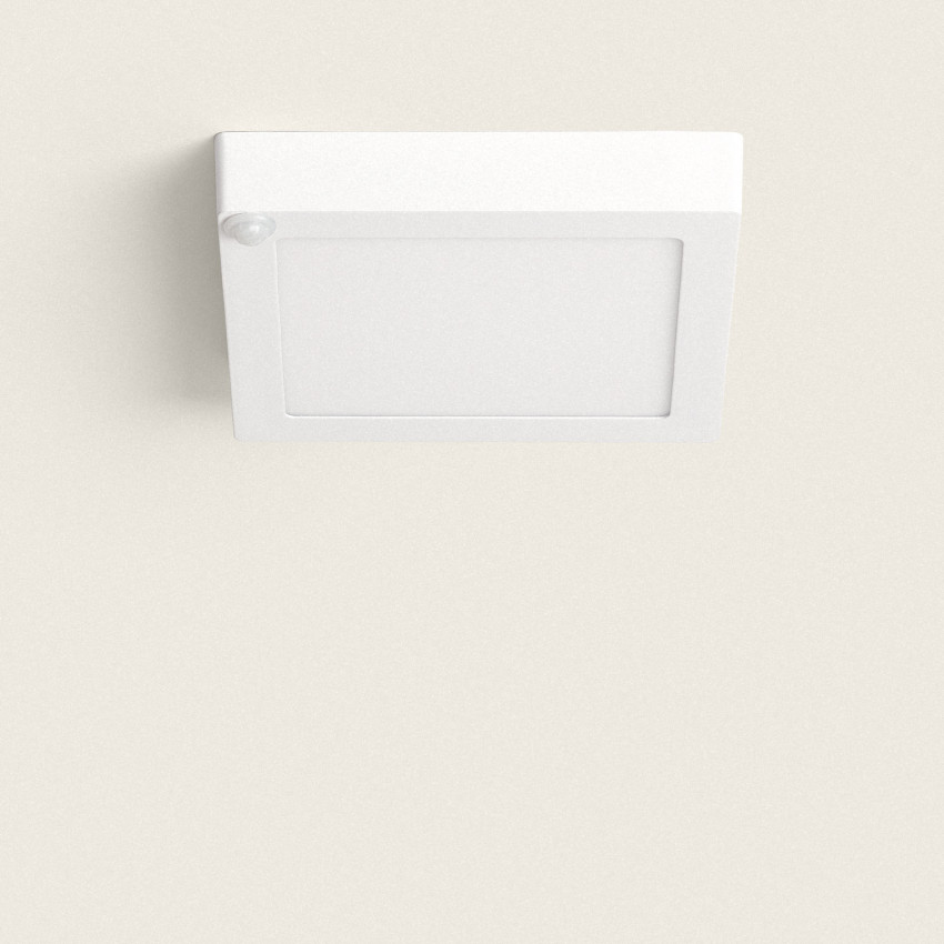 Plafonnier LED Carré avec Détecteur de Présence PIR 18W 225x225 mm