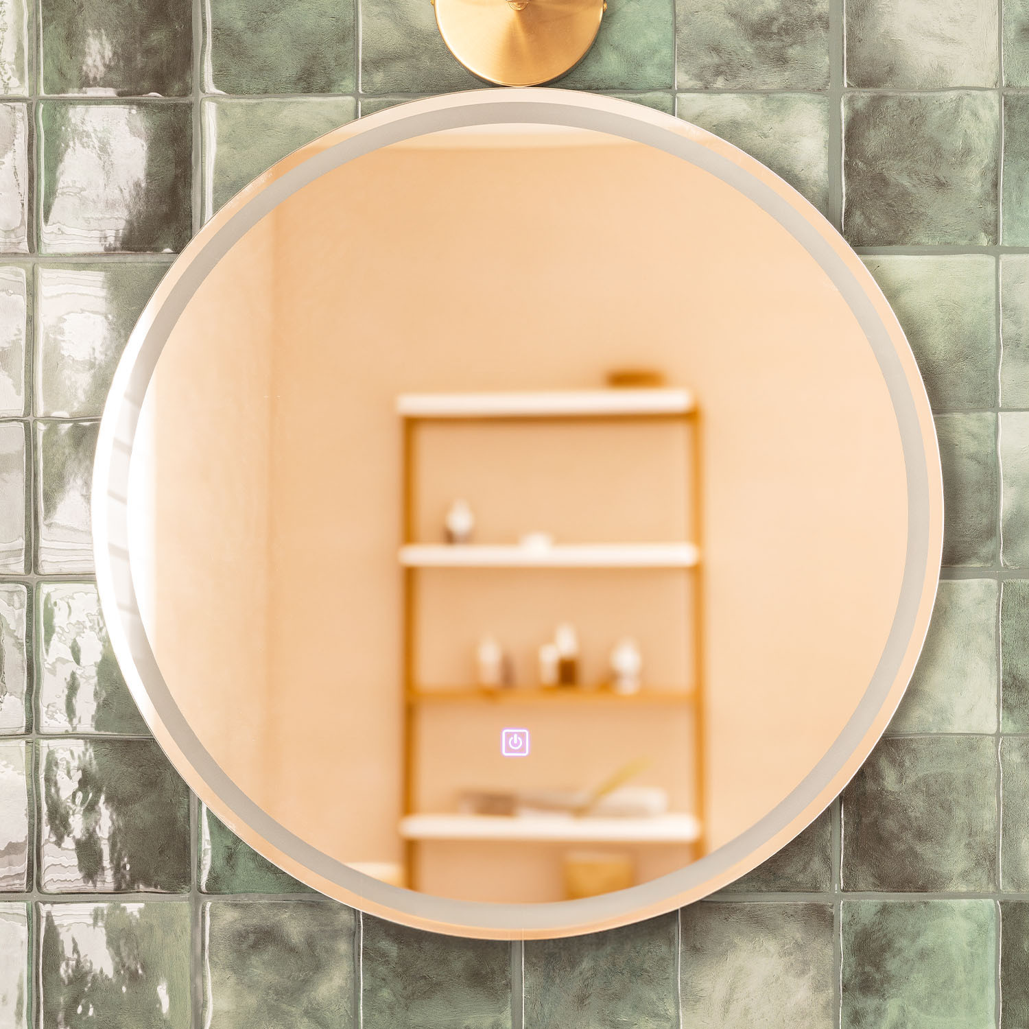 Miroir lumineux pour salle de bain à LED avec éclairage tactile anti-buée  blanc chaud round Ø 60 cm