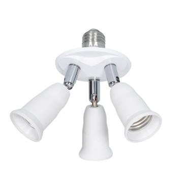 Adaptateur E27 à 3 Ampoules E27 Blanc