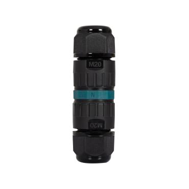 Connecteur Câble Étanche 3 Contacts 0.5-2.5mm² IP68 Sans Vis Noir