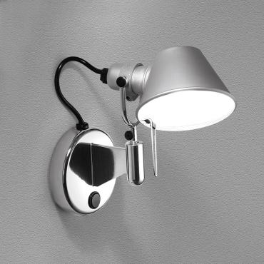 Lampe Murale Tolomeo Micro Faretto avec Interrupteur ARTEMIDE Argent