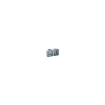 Boîtier en Saillie 2 Élements Horizontaux Plexo LEGRAND 069672 Gris