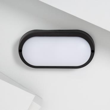 Plafonnier LED Extérieur Ovale 25W Hublot Black IP65 98x198 mm Plusieurs options