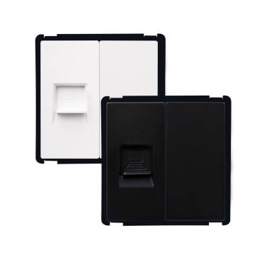 RJ45 Internet Socket+ Blind Cover Modern - White