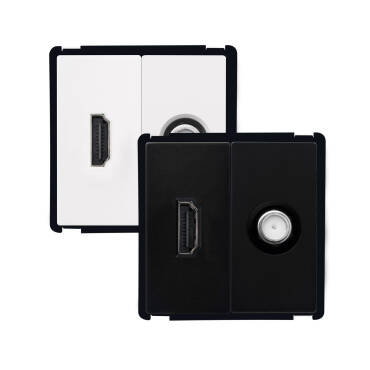 HDMI Socket + Satellite Socket Modern - White