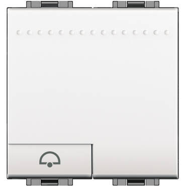 BTicino Living Light Single Pushbutton Switch Kit - White