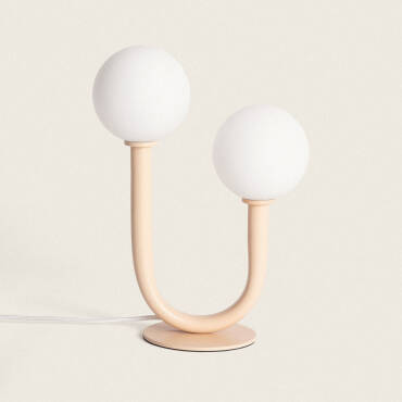 Zeina Metal & Glass Table Lamp - Black