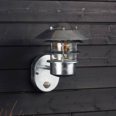 Stage Outdoor Stainless Steel Wall Lamp with PIR Sensor - Silver