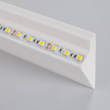 2m Modern Diagonal Moulding for LED Strip - White