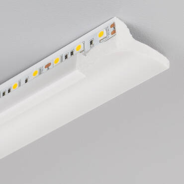2m Arch Moulding for LED Strip - White