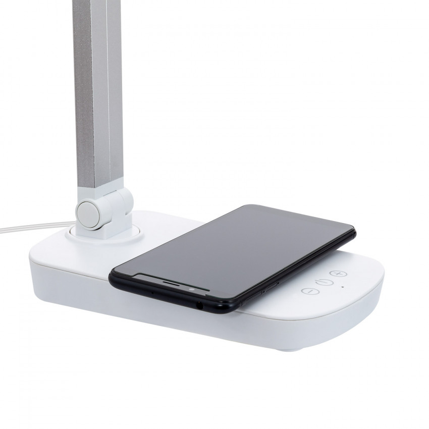 Flexo LED Boga  5W Regulable con Cargador Inalámbrico y USB