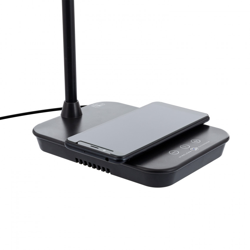 Flexo LED Boga  5W Regulable con Cargador Inalámbrico y USB