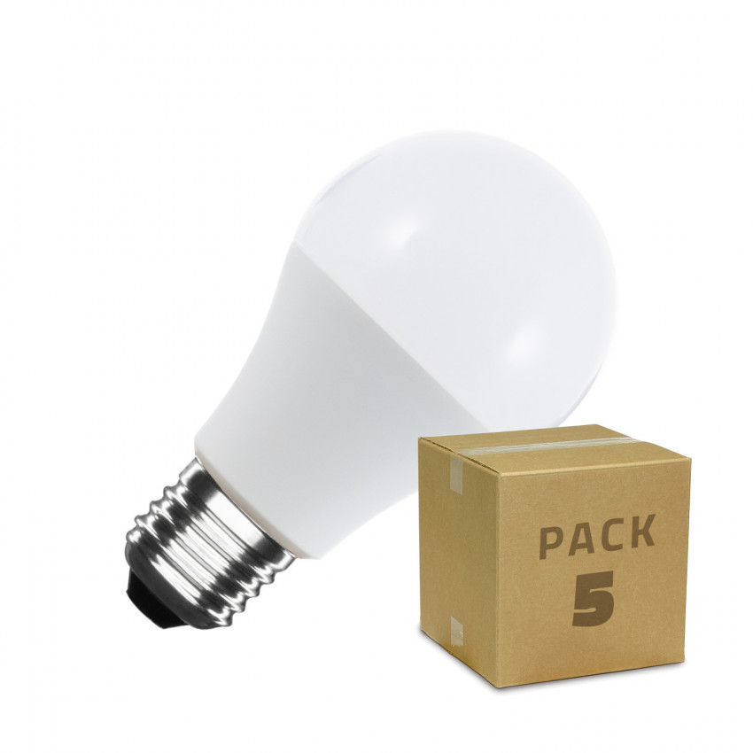 Pack of 5 A60 E27 9W LED Bulbs