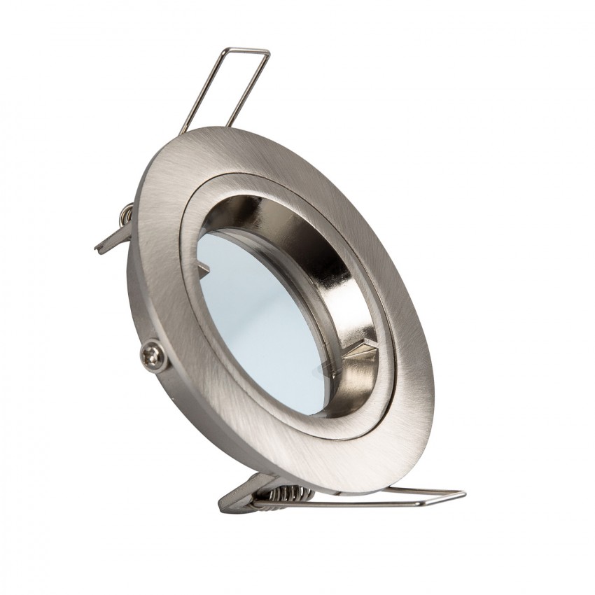 Silver Round Downlight Frame for GU10 / GU5.3 LED Bulbs with  Ø65 mm Cut-Out