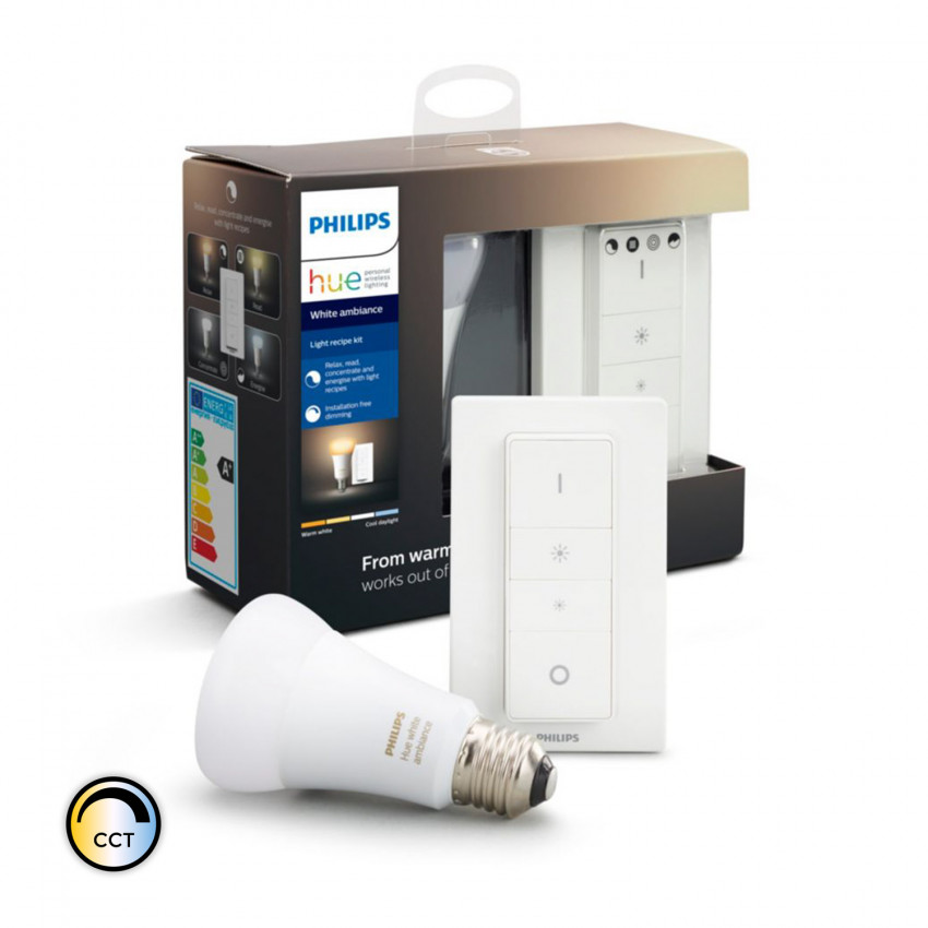Switch Kit + PHILIPS Hue White Ambiance 8,5W LED Bulb