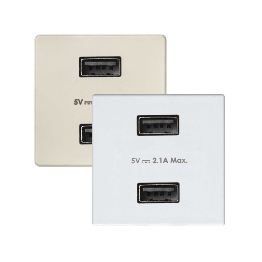Double USB Charger 5V DC 2.1A Type A Female Simon 27 Play