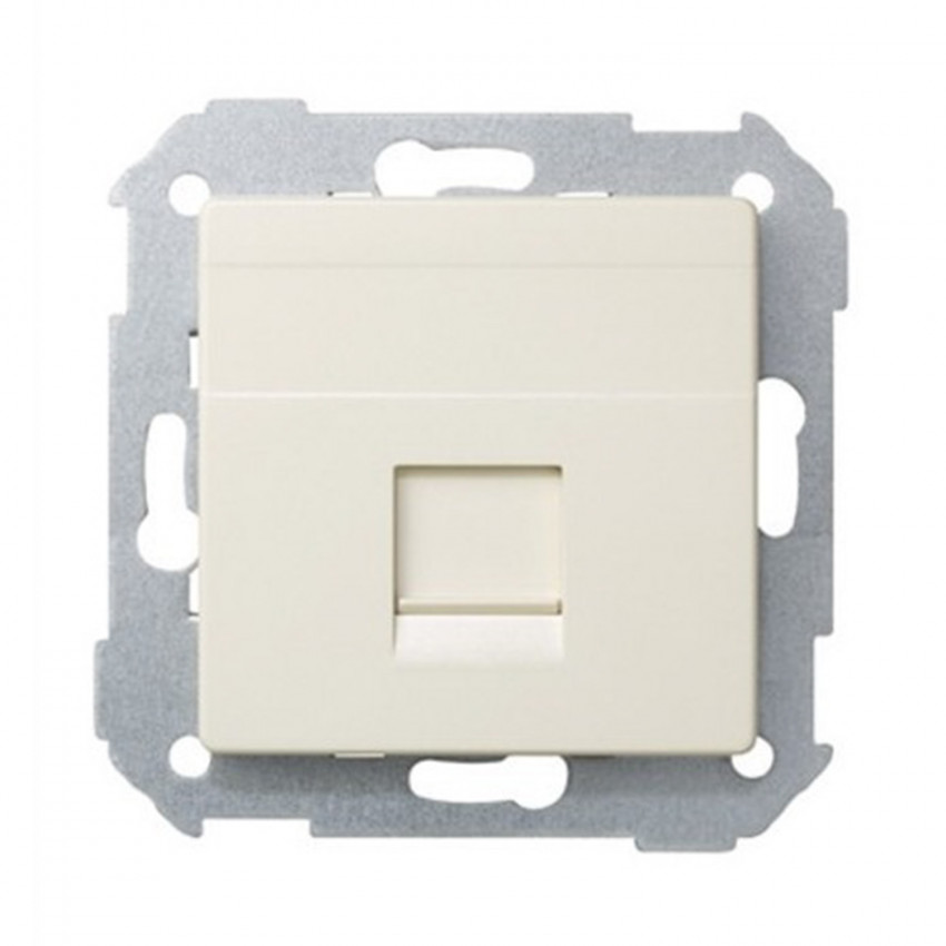 Flat Voice and Data Plate with Dust Cover for 1 AMP RJ45 Connector Simon 82