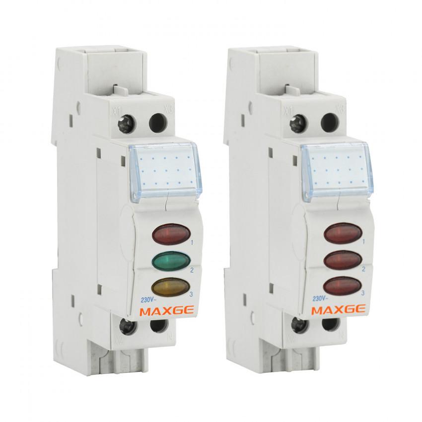MAXGE 230V AC Alpha + EPSLT Triple LED Indicator 