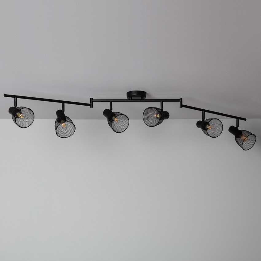 Grid Adjustable Aluminium 6 Spotlight Ceiling Lamp