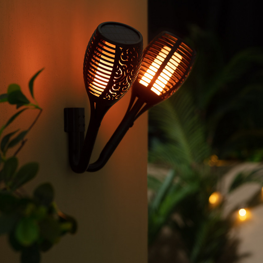 Solar LED Torch with Spike - Flame Effect