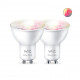 Pack 2 Bombillas LED Smart WiFi + Bluetooth GU10 PAR16 RGBCCT Regulable WIZ 4.9W
