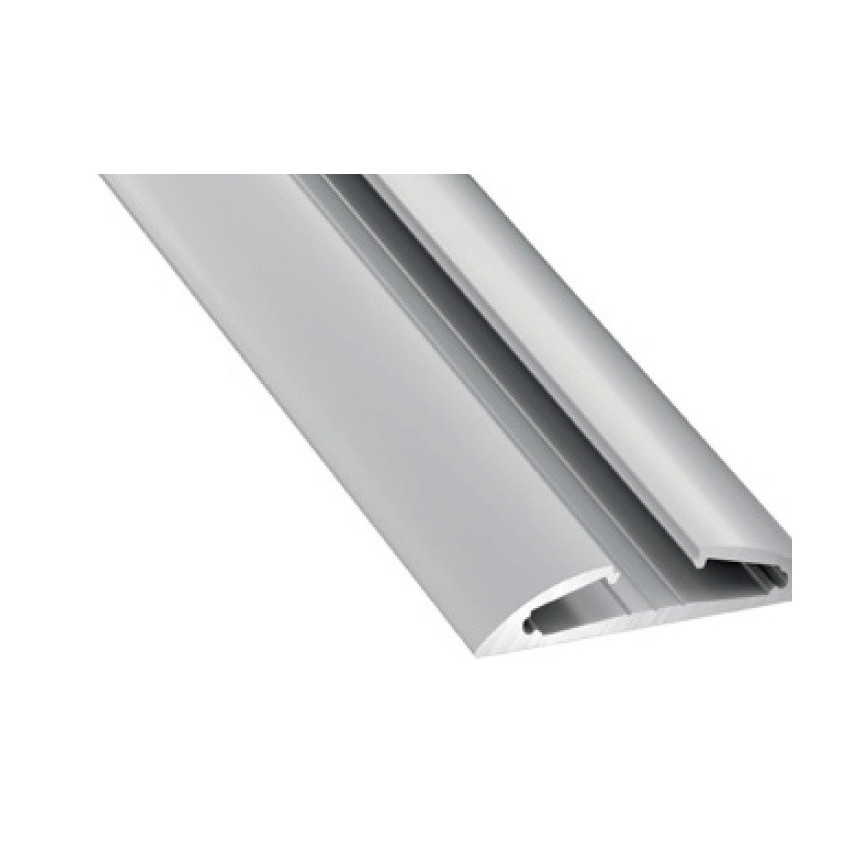 2m Grey Semicircular Surface Aluminium Profile for Double LED Strips up to 12 mm 