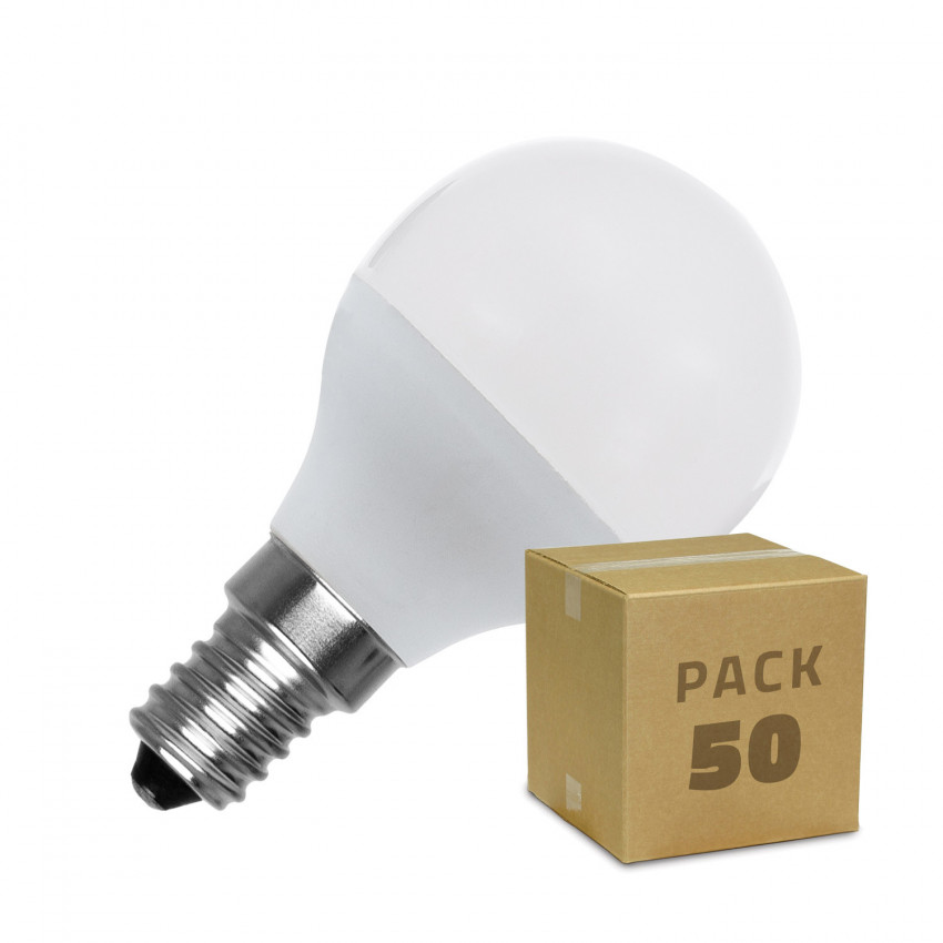 Box of 50 5W G45 E14 LED Bulbs Cool White