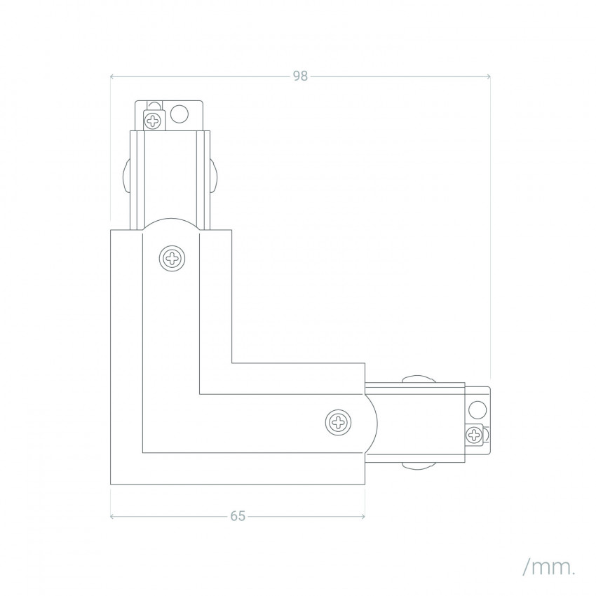 'Left-Side' L-Shaped Connector for Three-Circuit Tracks
