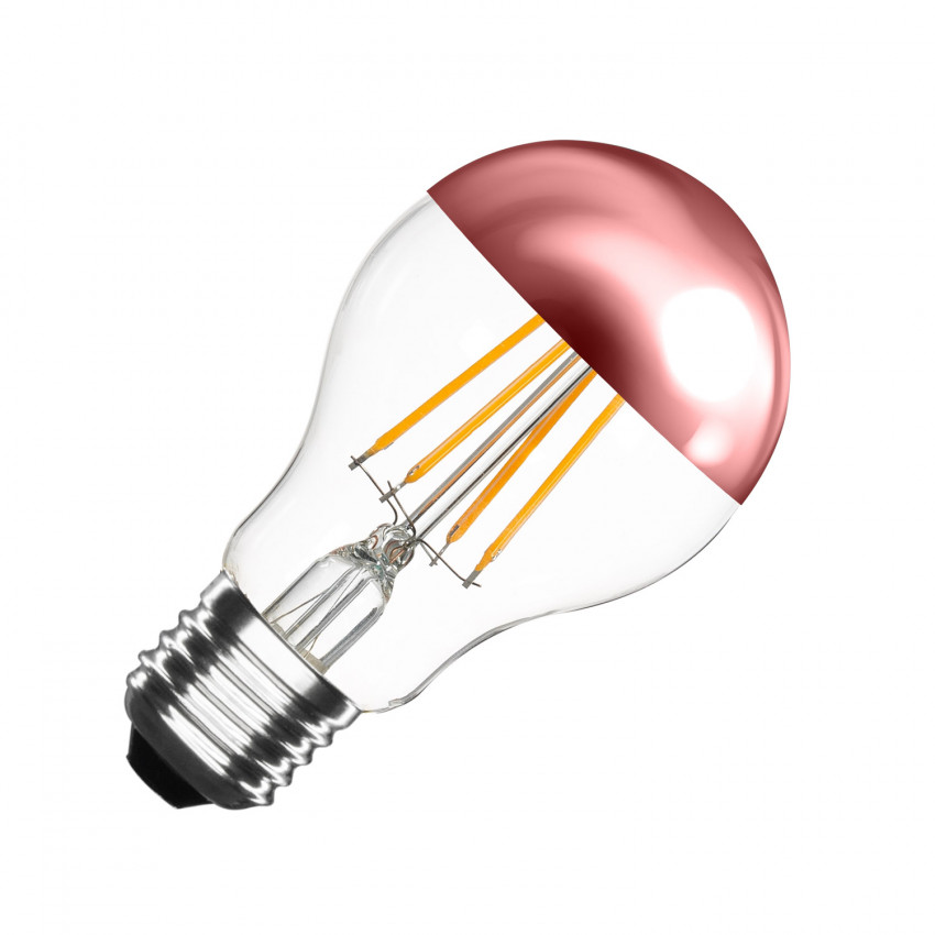6W A60 E27 Dimmable Copper Reflect Classic Filament LED Bulb 