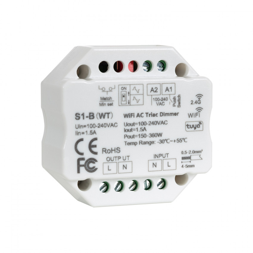 Push Button Compatible RF Triac WiFi LED Dimmer