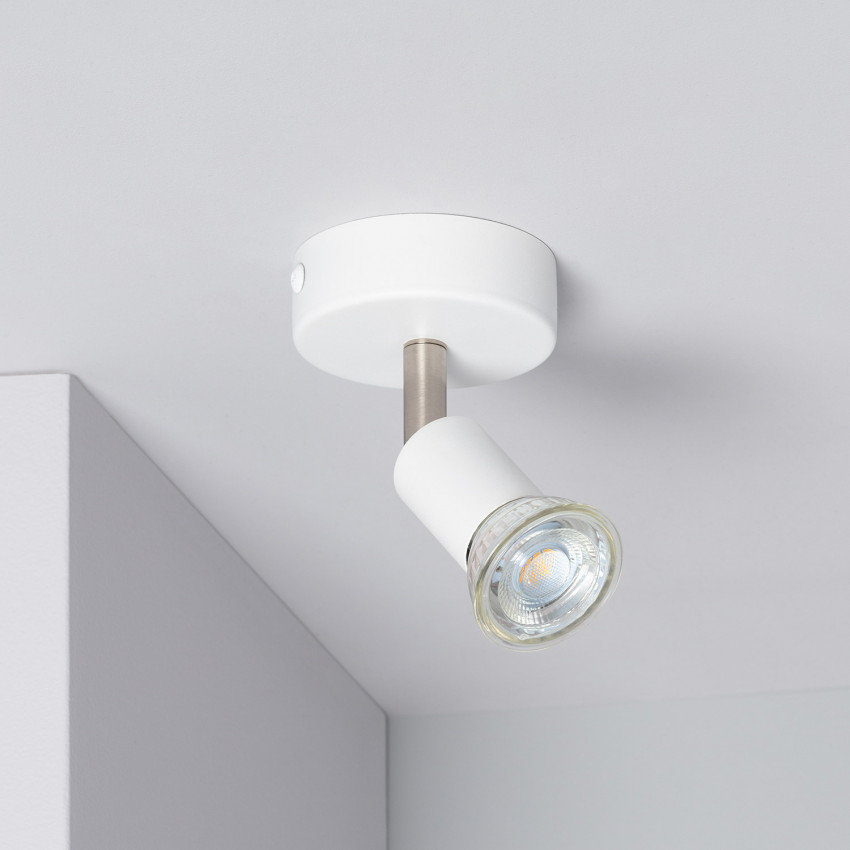Oasis Adjustable Aluminium 1 Spotlight Ceiling Lamp in White