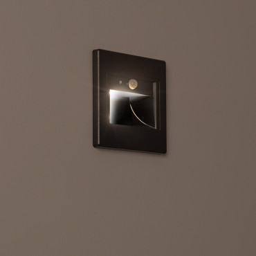 1.5W Bark Recessed Wall LED Spotlight with PIR Sensor in Black -