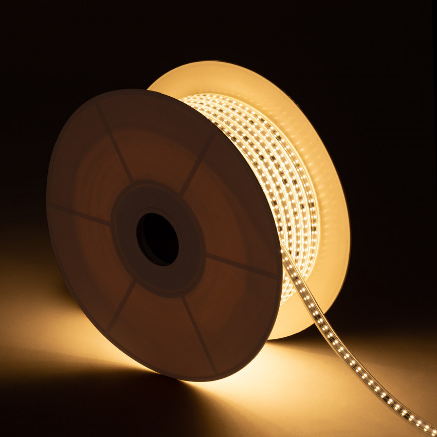 50m 220V AC 120 LED/m Warm White IP65 Dimmable LED Strip Autorectified Custom Cut every 10 cm