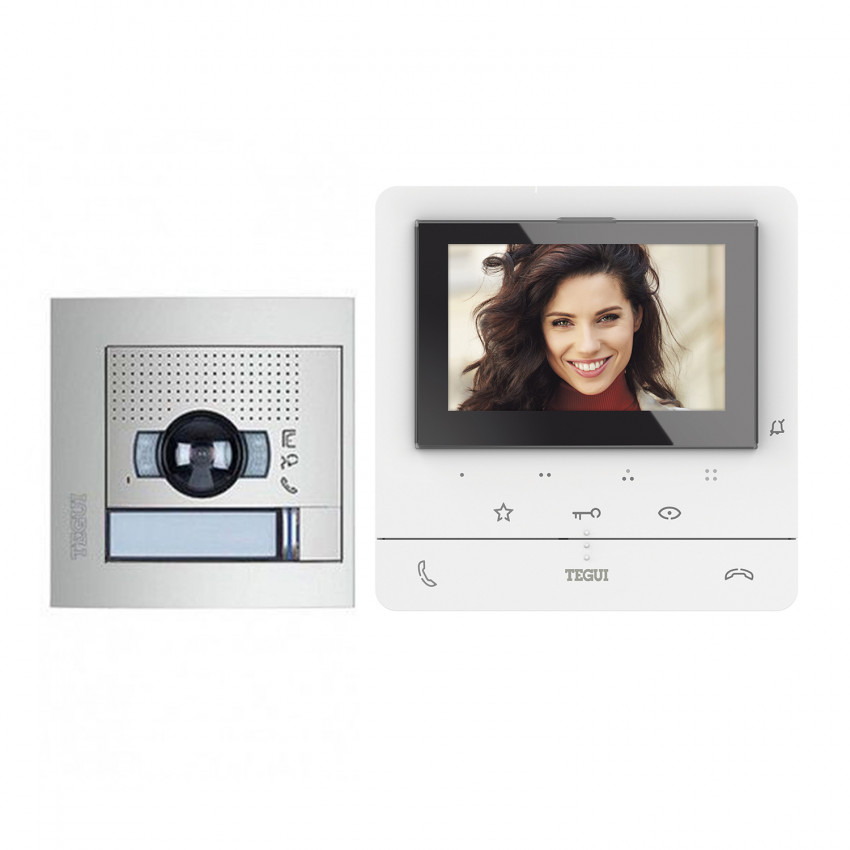 1 House 2-Wire Advanced CLASSE 100 V16E Video Door Entry Kit with SFERA NEW Panel and Handsfree Monitor TEGUI 379115