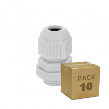 Pack of 10 Units Nylon IP68 Cable Glands Multi-Size - PG07