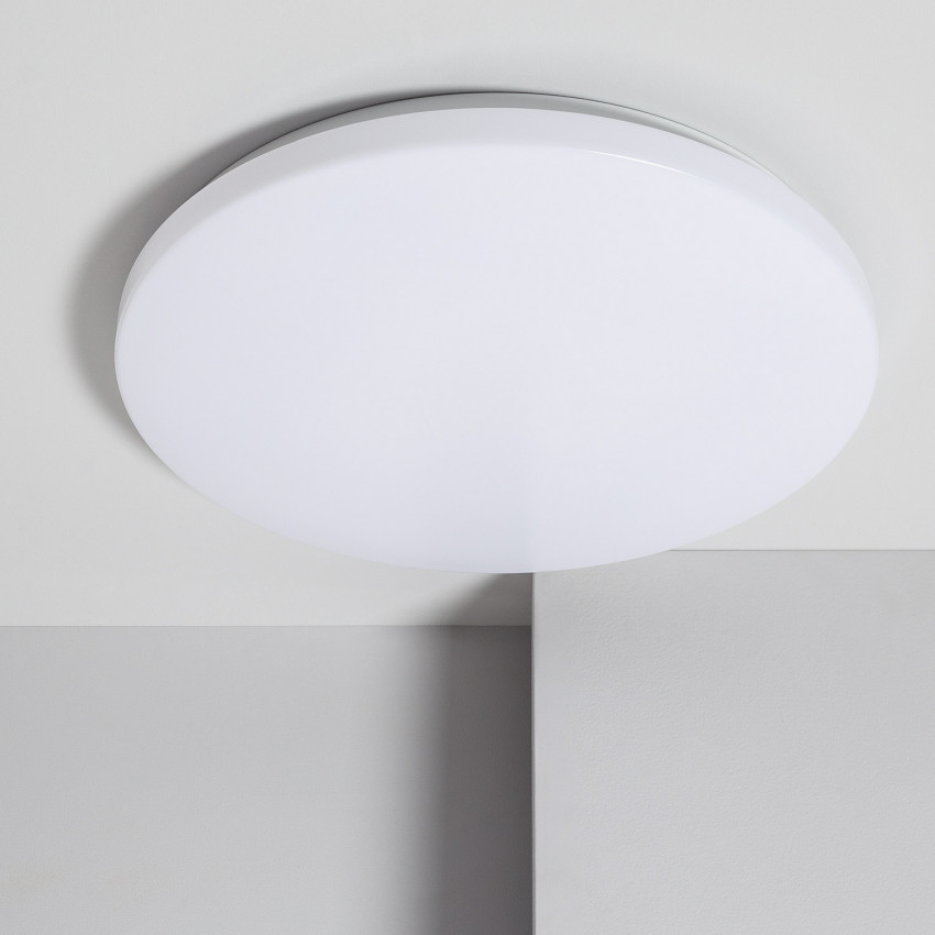 18 W LED Plafón equivalente a 100W para Dormitorio Cocina Sala de Estar Comedor Balcón Oeegoo Lámpara de techo LED φ25cm 2000LM luz blanca cálida 2700K policarbonato 