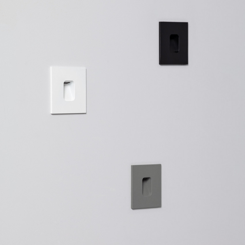 Baliza LED 2W Cuadrado de Aluminio Blanco IP65 Grasset