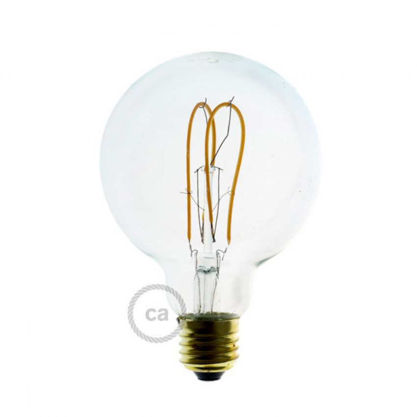5W E27 G95 280lm Curved with Double Loop Creative-Cables DL700141 LED Filament Bulb