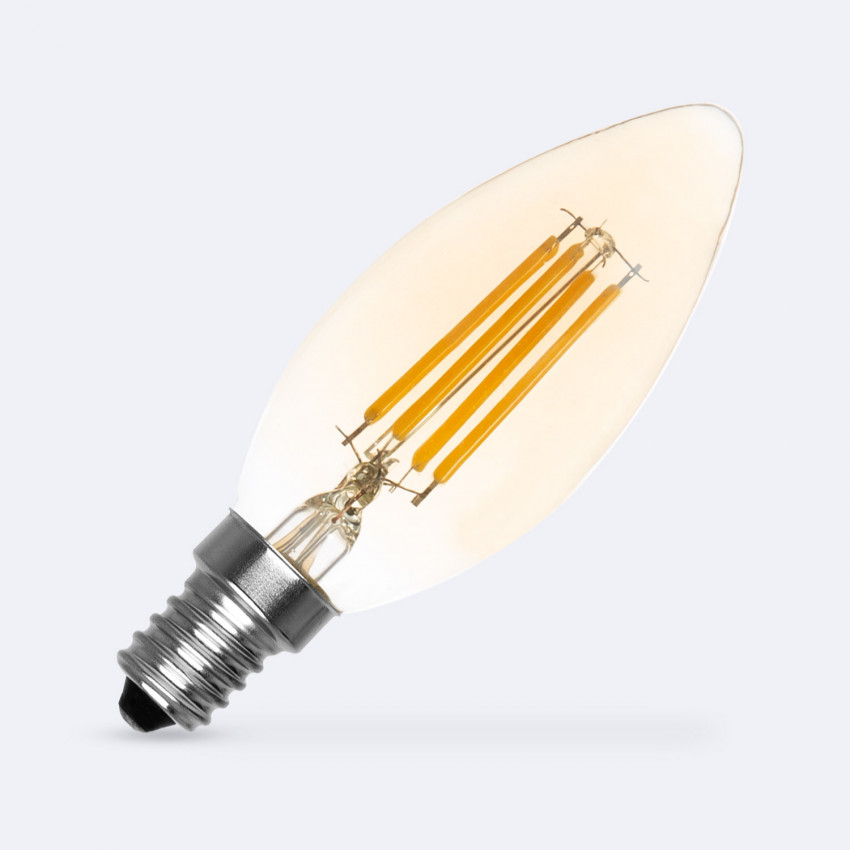 4W E14 C35 Dimmable Gold "Candle" Filament LED Bulb 470lm