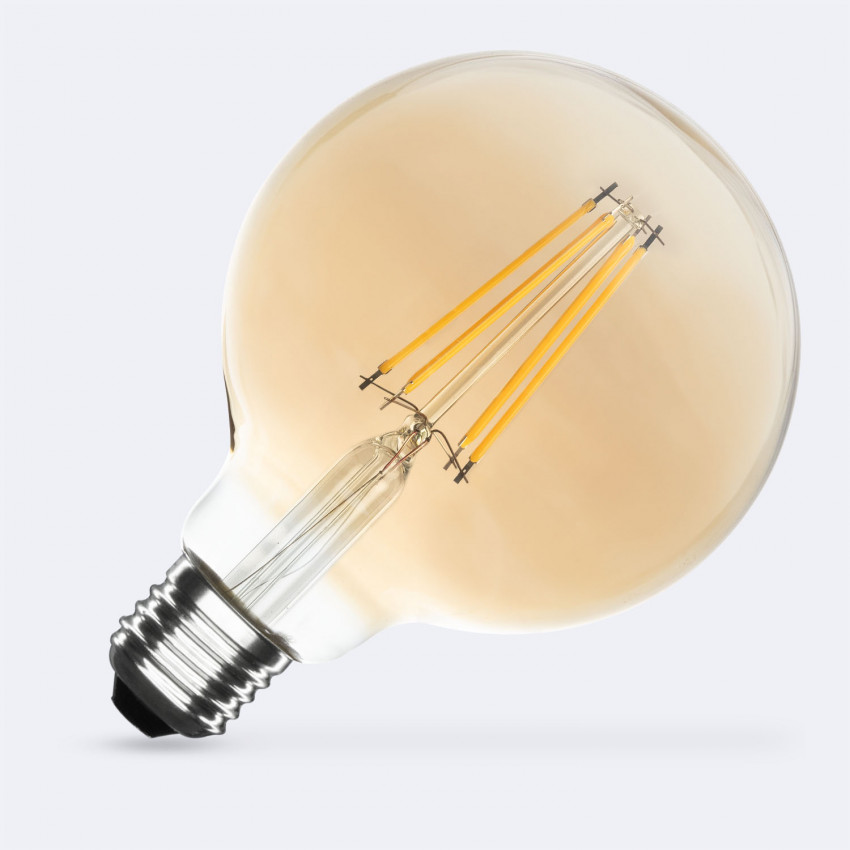 Bombilla Filamento LED E27 8W 1055 lm Regulable G95 Gold