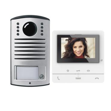 1 House 2-Wire Basic CLASS 100 Video Door Entry Kit with LINEA 2000 Panel and Handsfree Monitor TEGUI 379011 - White